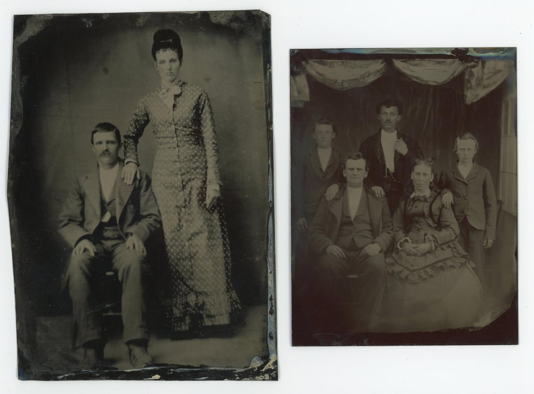 Blind and Deaf Disabled People Tintype Photos: Largest is 5" by 7"