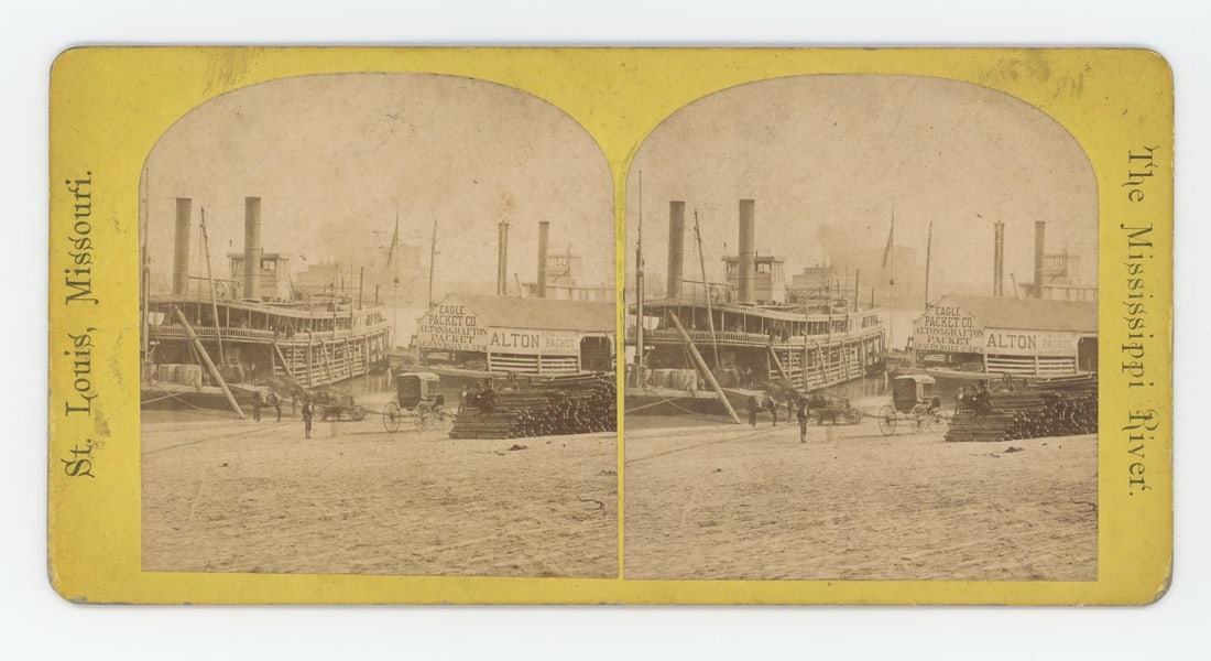 Steamer Savannah Missouri Stereoview (1 of 3)