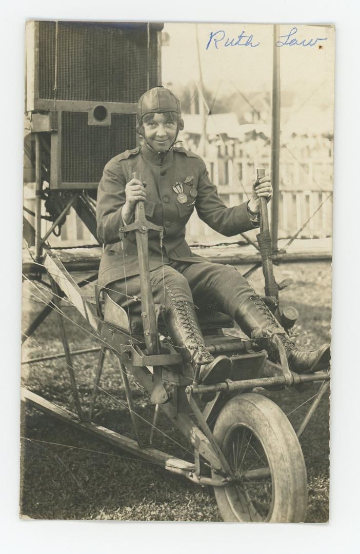Ruth Law First Woman Aviator RPPC Postcard (1 of 3)