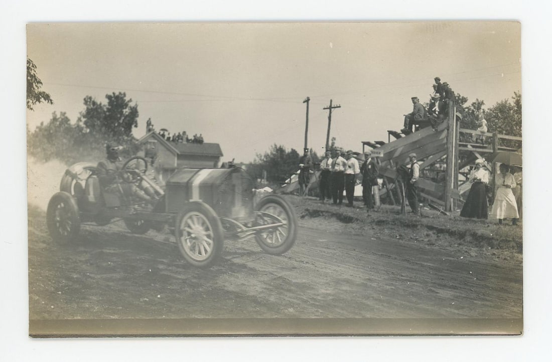 Dirt Track Auto Race Car RPPC Postcard (1 of 3)