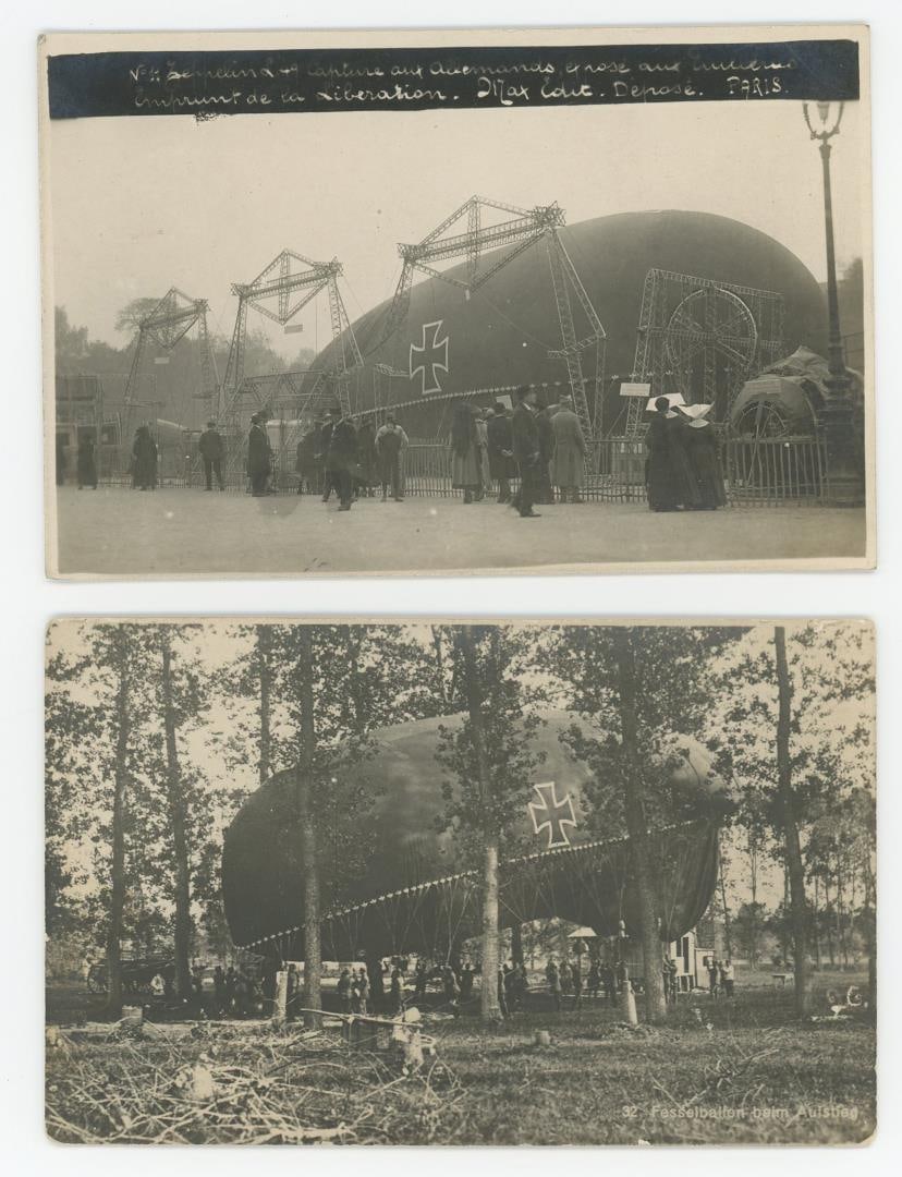 Captured German L-49 Airship RPPC Postcards: Captured in France in 1917