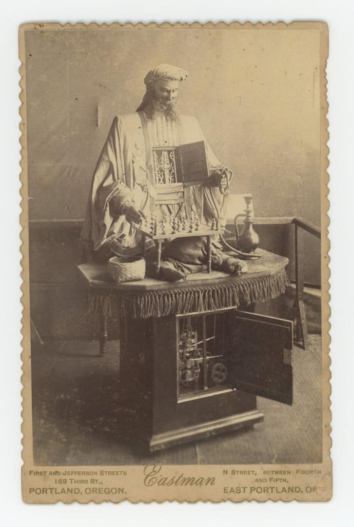 Chess Playing Automaton Cabinet Photo: Photographer is Eastman of East Portland Oregon.