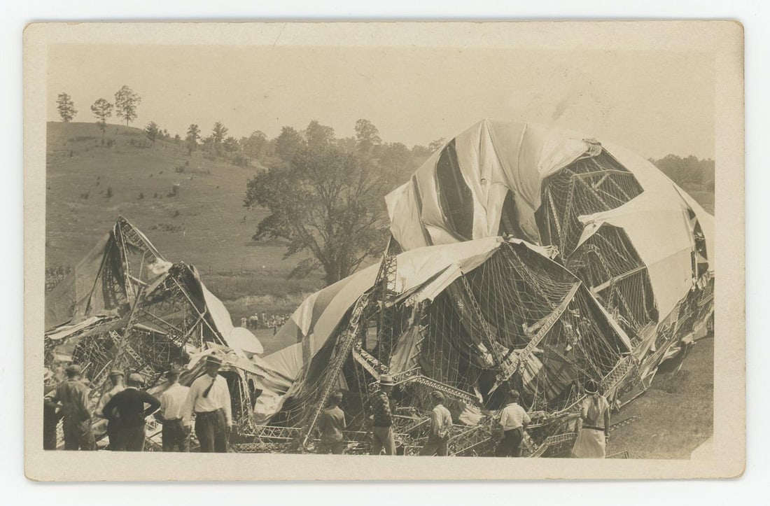 USS Shenandoah Wreckage RPPC Postcard (1 of 3)