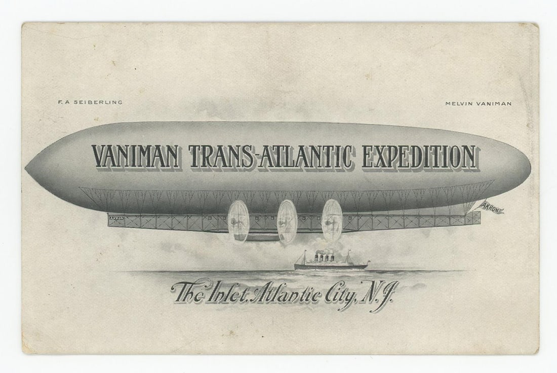 1912 Vaniman Trans Atlantic Expedition Postcard (1 of 3)