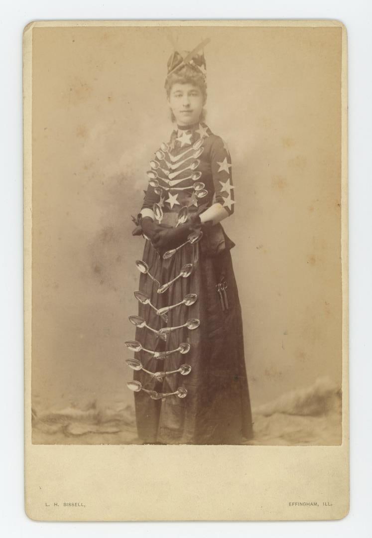 Walking Billboard Banner Lady Cabinet Photo (1 of 3)