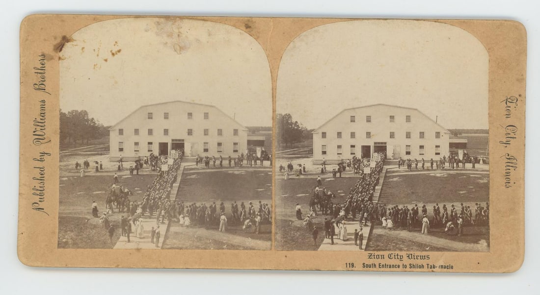 South Entrance to Shiloh Tabernacle Stereoview (1 of 3)