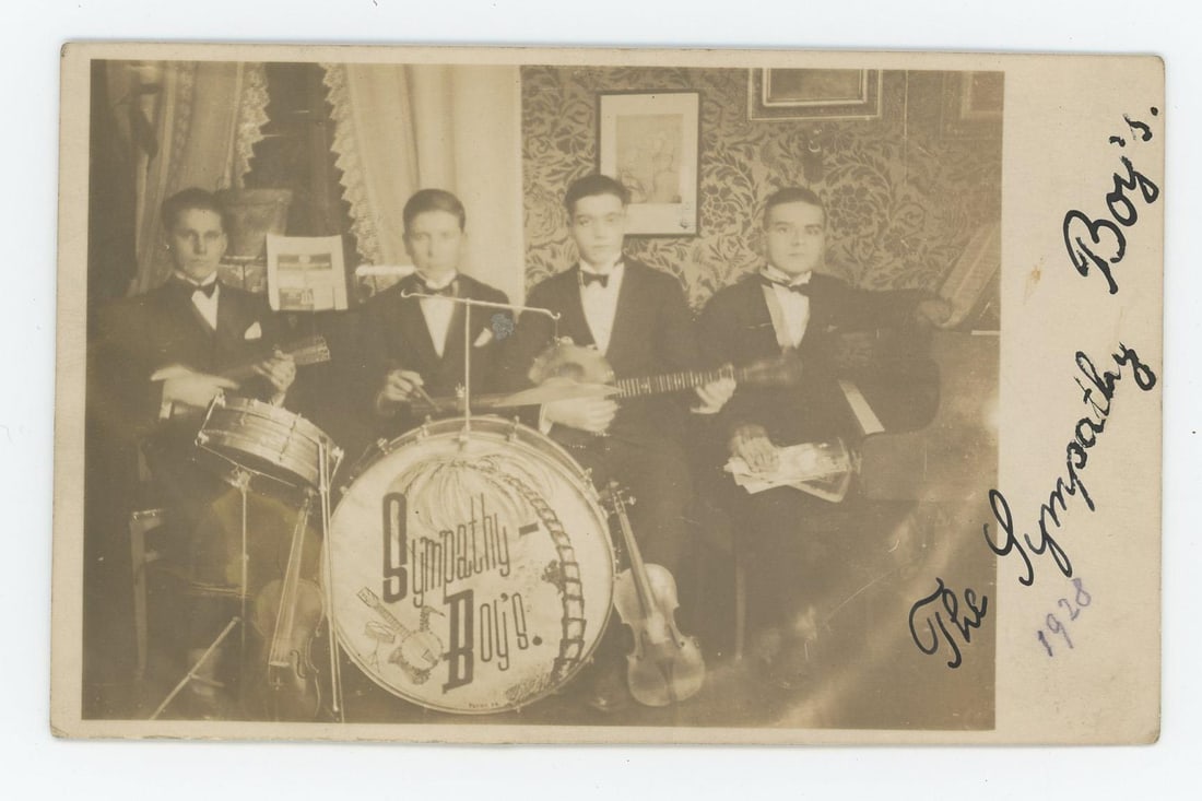 The Sympathy Boys Jazz Band RPPC Postcard (1 of 3)