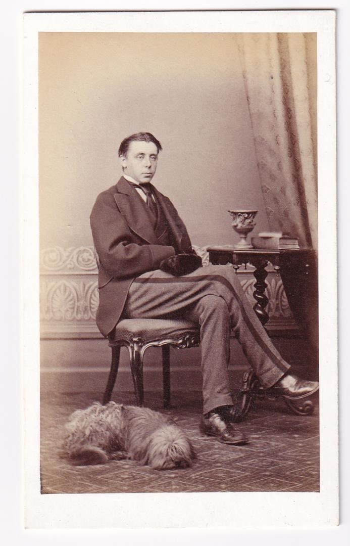 Man with Dog CDV Photo Rowing Team (1 of 3)