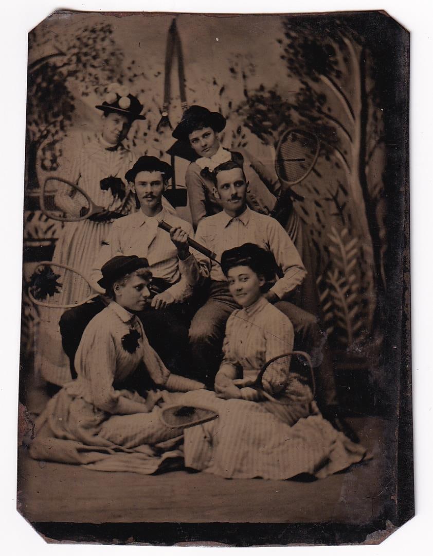 Occupational Tennis Players Tintype Photo (1 of 3)