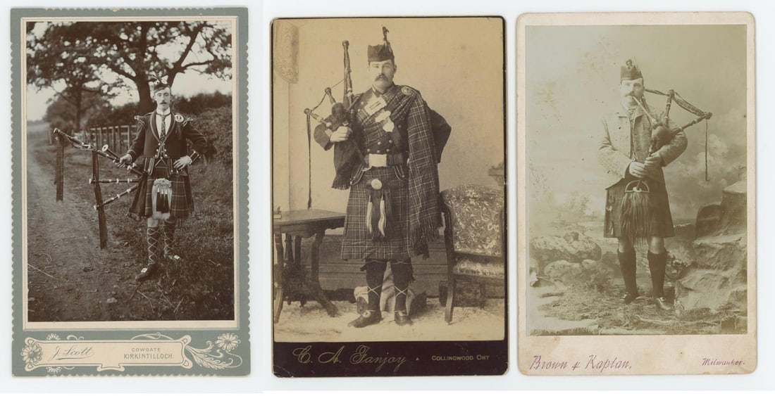 Collection of Scottish Bagpipers Cabinet Photos (1 of 6)