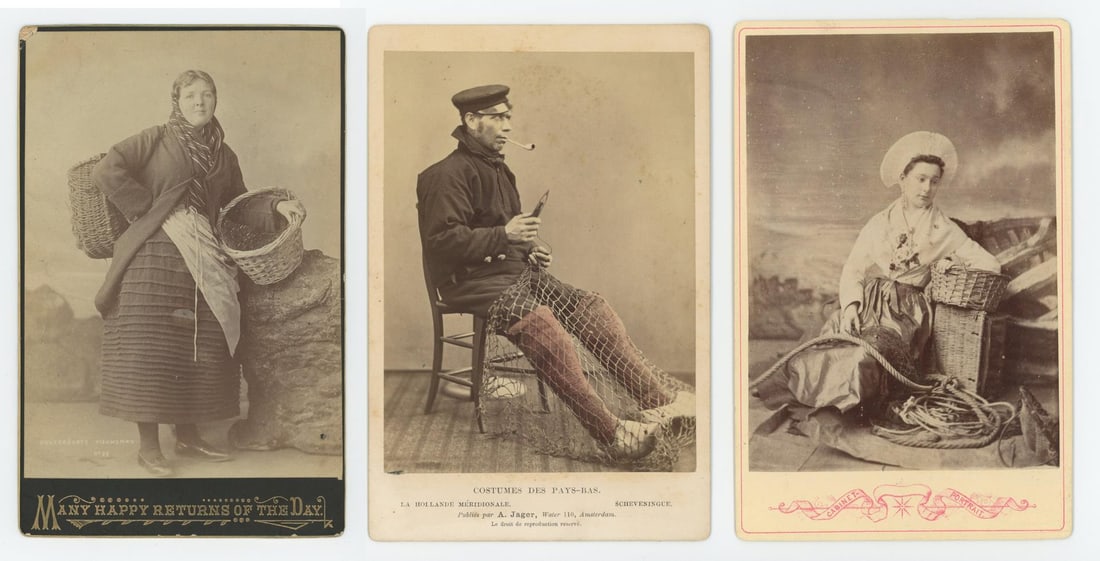 Group of Nautical Fishing Cabinet Photos: Nice grouping. Fishwives and Net Mender.