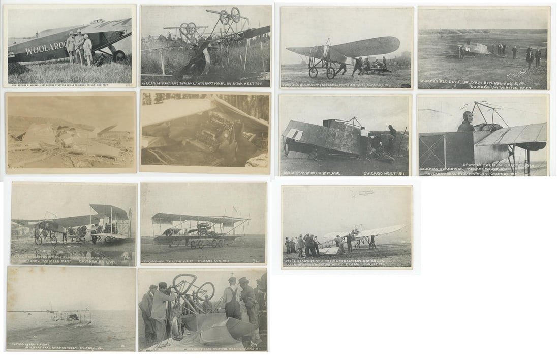 Group of Chicago Aviation Meet 1911 RPPC Postcards (1 of 10)