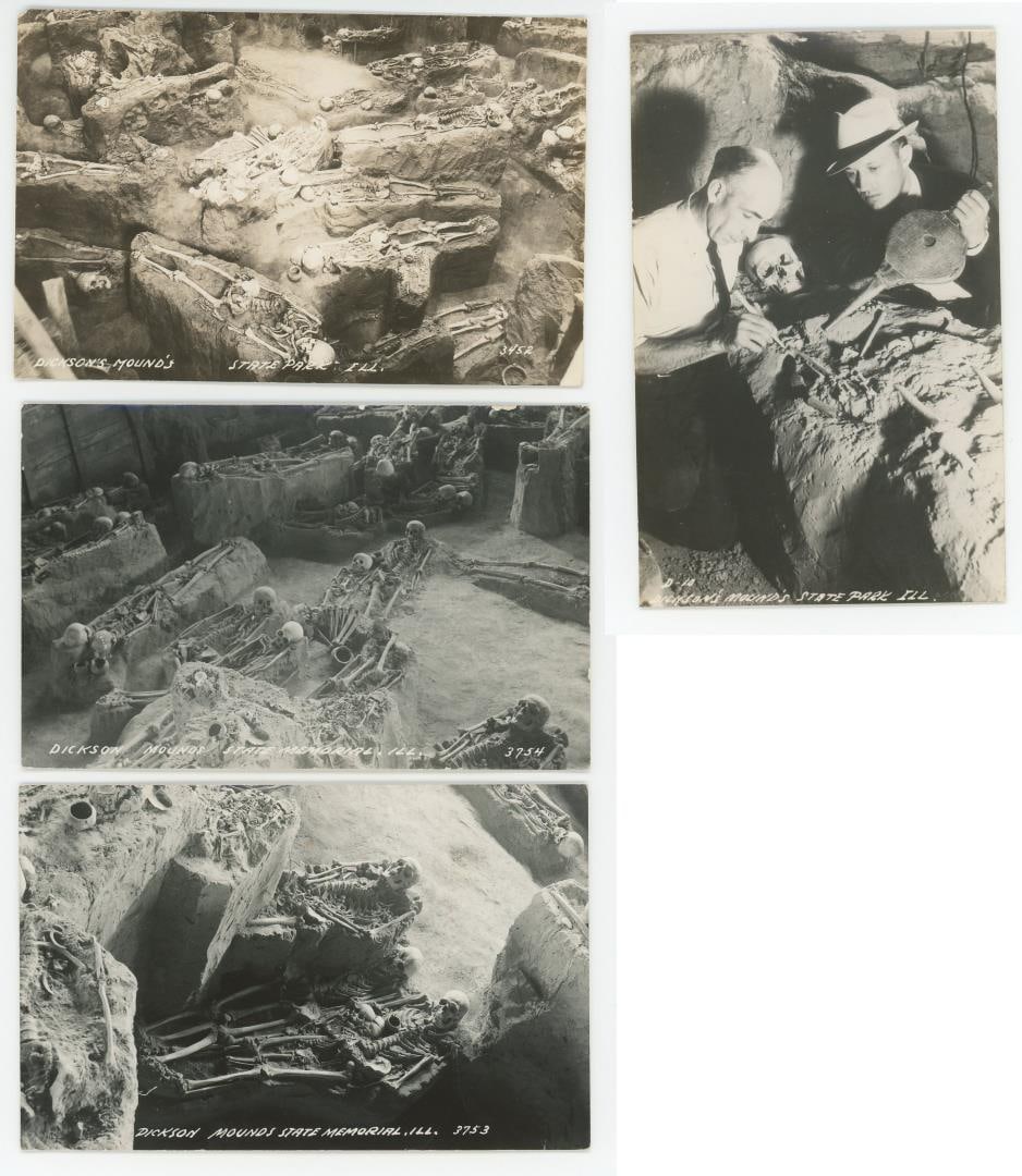 Dickson Mounds Burial Site RPPC Postcards (1 of 6)