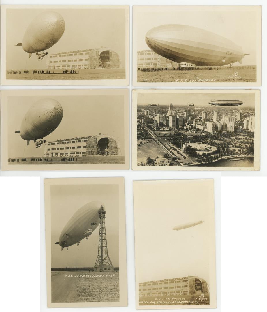 USS Los Angeles Dirigible Airship RPPC Postcards (1 of 6)