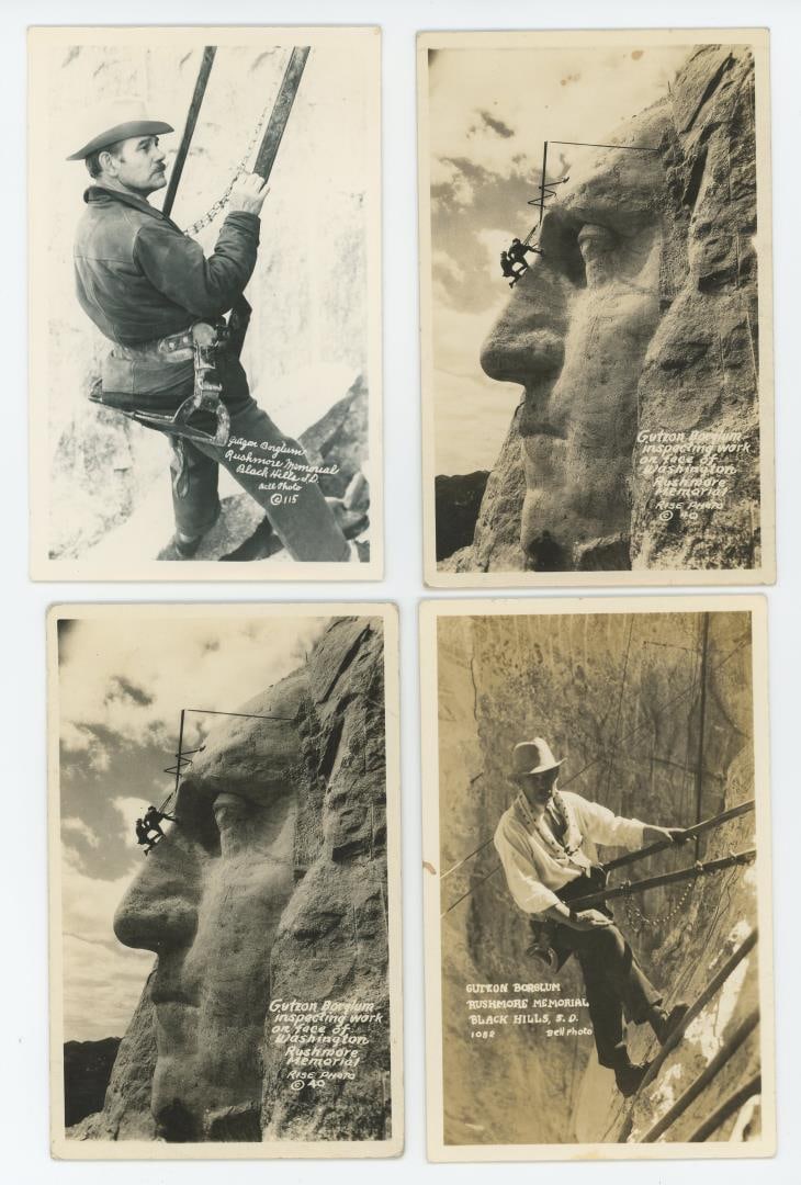 Mount Rushmore Construction RPPC Postcards - 4