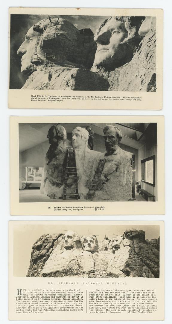 Mount Rushmore Construction RPPC Postcards - 6