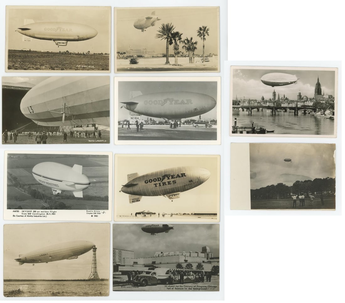 Goodyear Blimp Advertising RPPC Postcards (1 of 8)