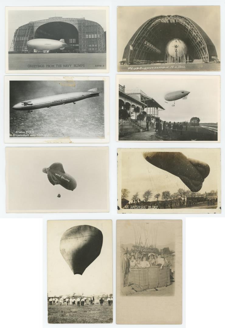 Early Aviation Blimp Balloon RPPC Postcards (1 of 8)