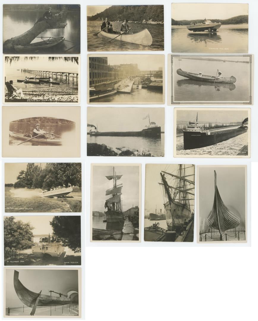 Collection of Watercraft RPPC Postcards (1 of 12)