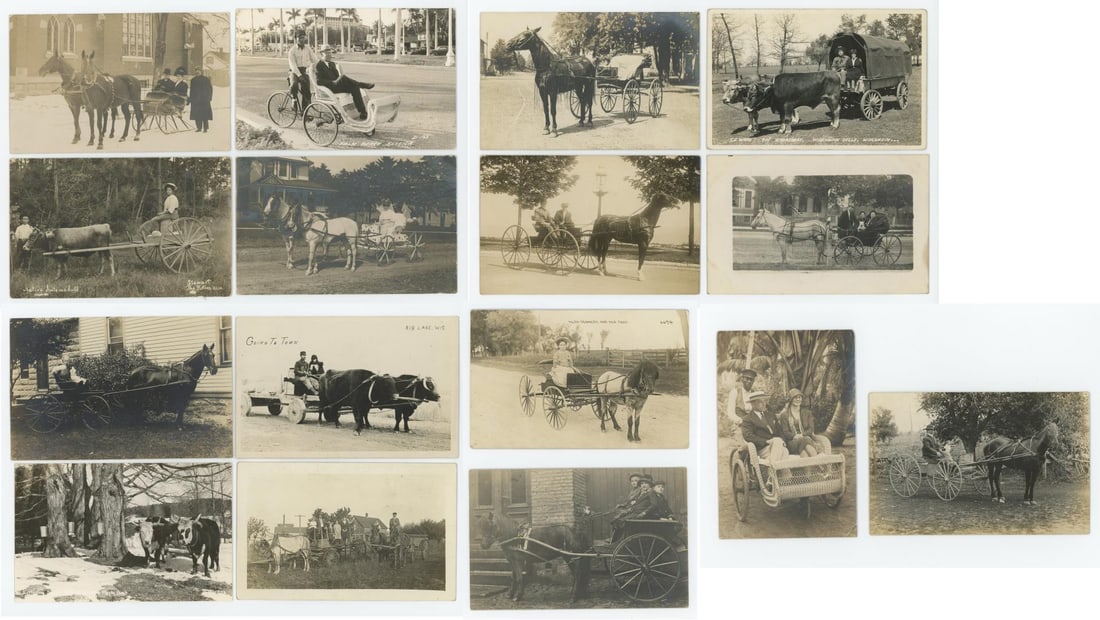 Passenger Carriage Buggies RPPC Postcards (1 of 12)
