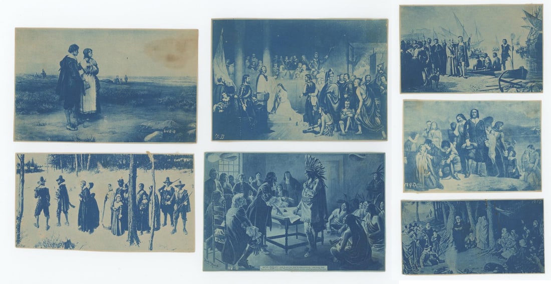 Group of Cyanotype Photos of Historical Paintings (1 of 6)