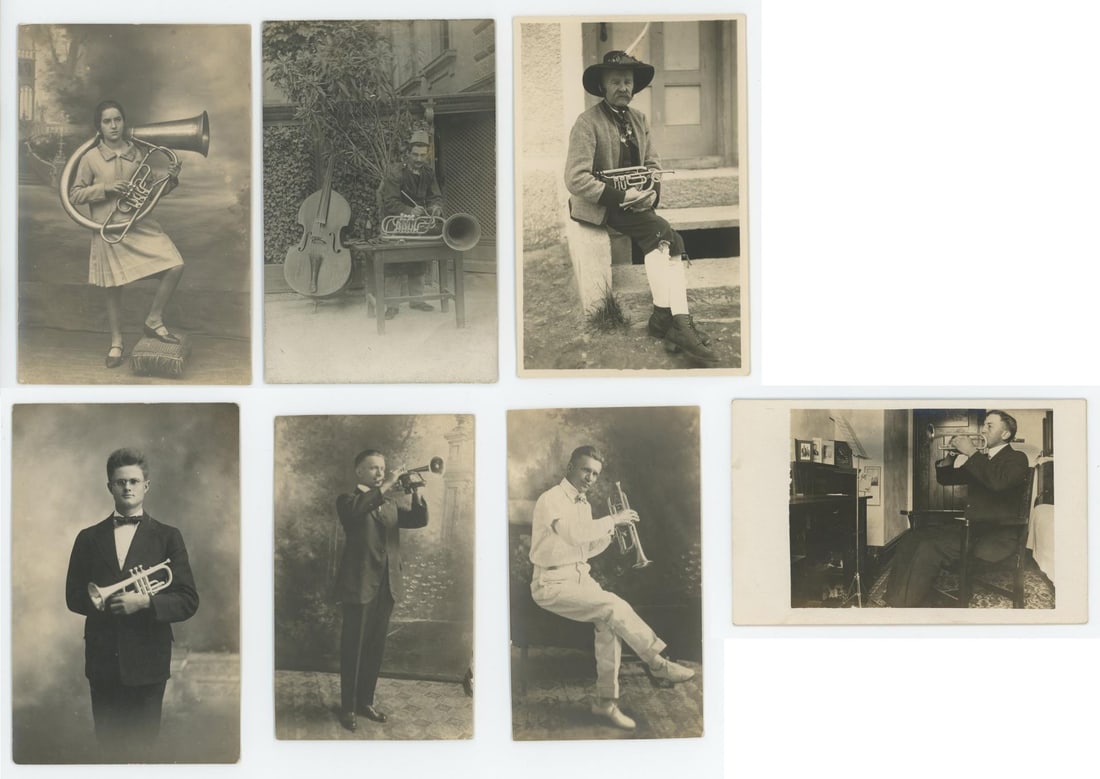 Occupational Brass Musicians RPPC Postcards (1 of 8)