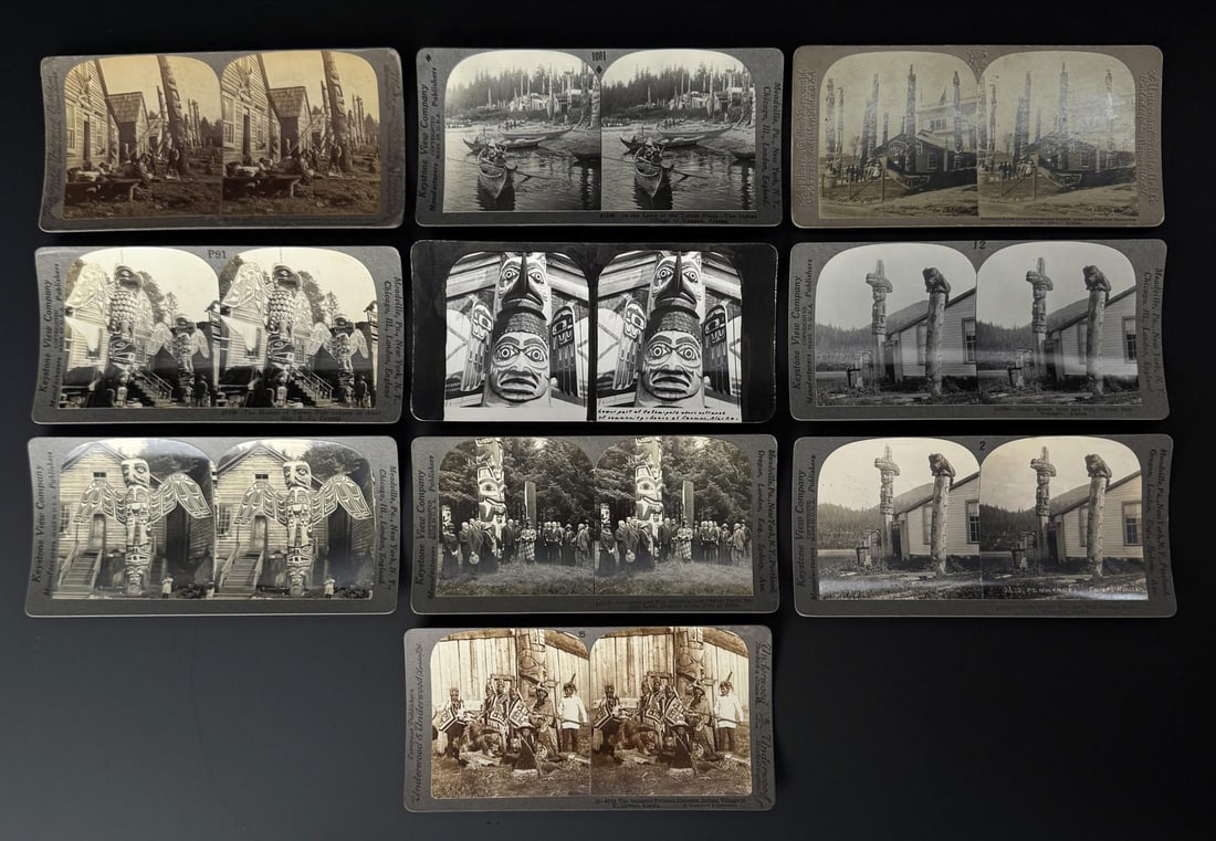 Northwest Coast Indian Totem Pole Stereoviews (1 of 9)