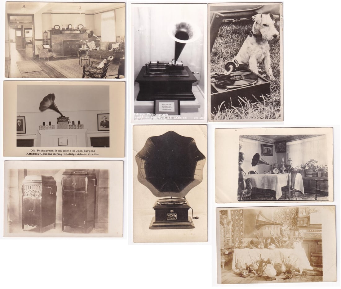 Edison Phonograph RPPC Postcards (1 of 8)