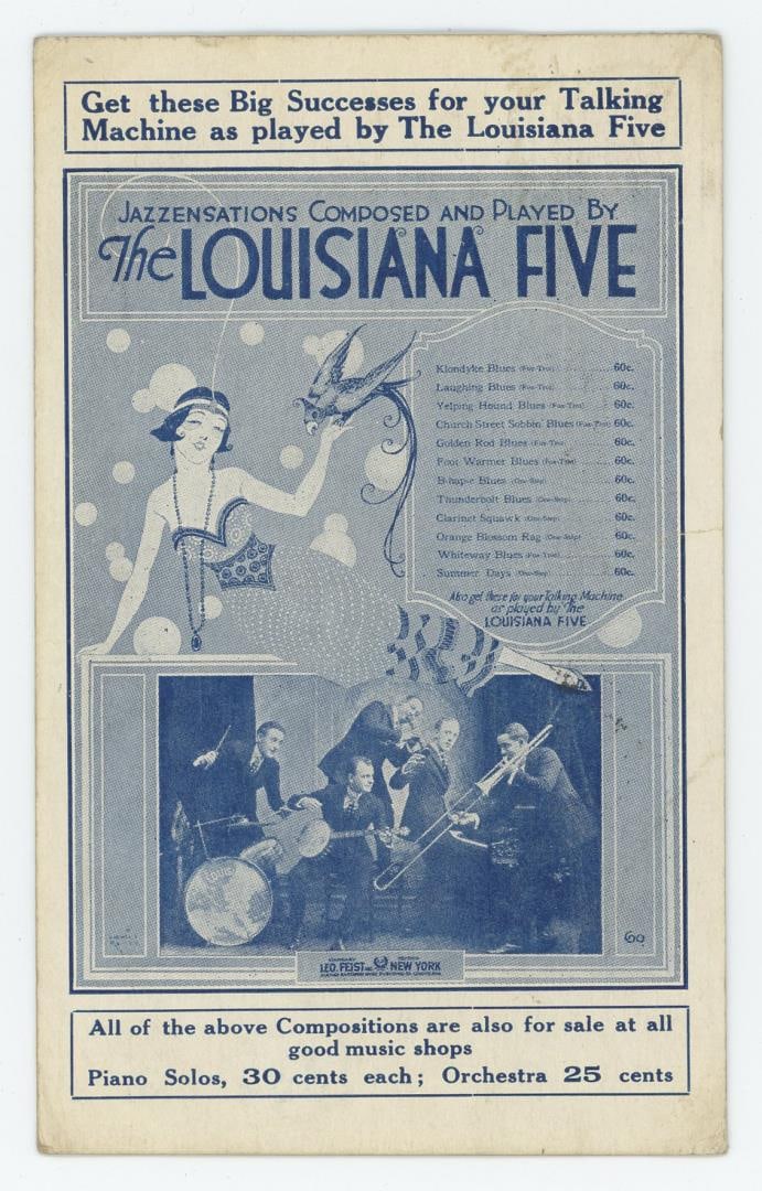The Louisiana Five Jazz Promotional Postcard (1 of 3)