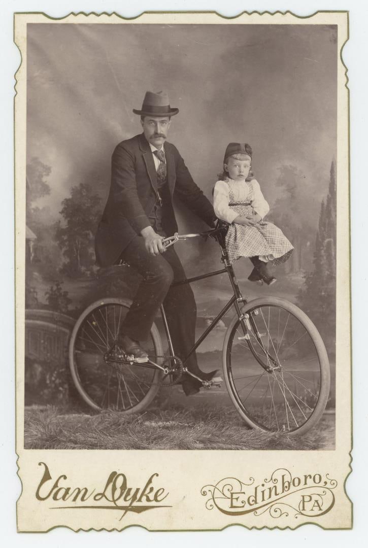 Pennsylvania Man Daughter Bicycle Cabinet Photo (1 of 3)