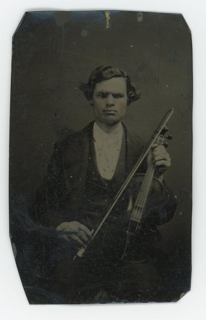 Violinist Occupational Tintype Photo (1 of 3)