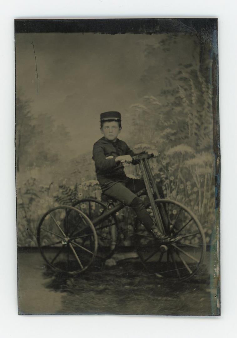 Child on Tricycle Tintype Photo (1 of 3)