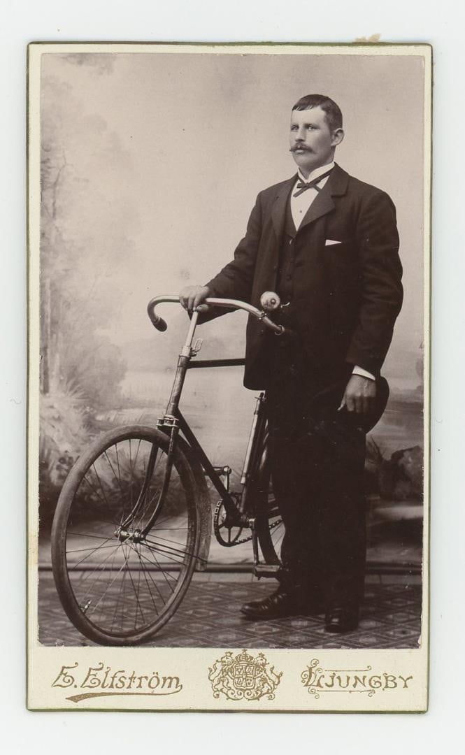 Boy with Wood Rim Bicycle CDV Photo (1 of 3)