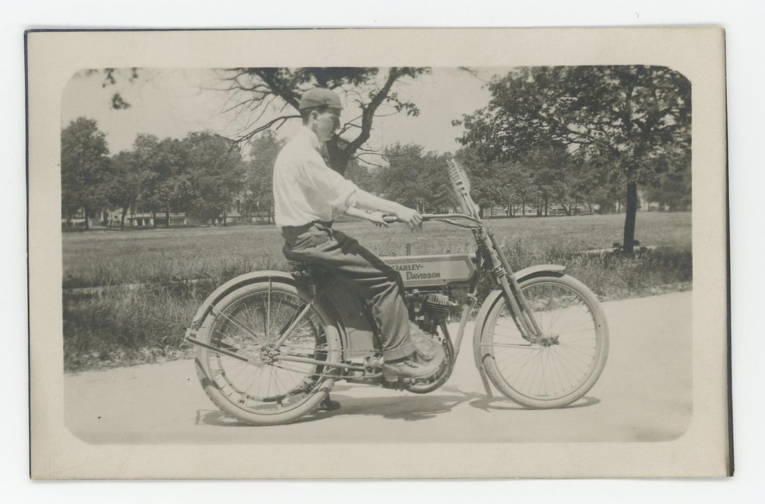 Harley Davidson Motorcycle RPPC Postcard (1 of 3)