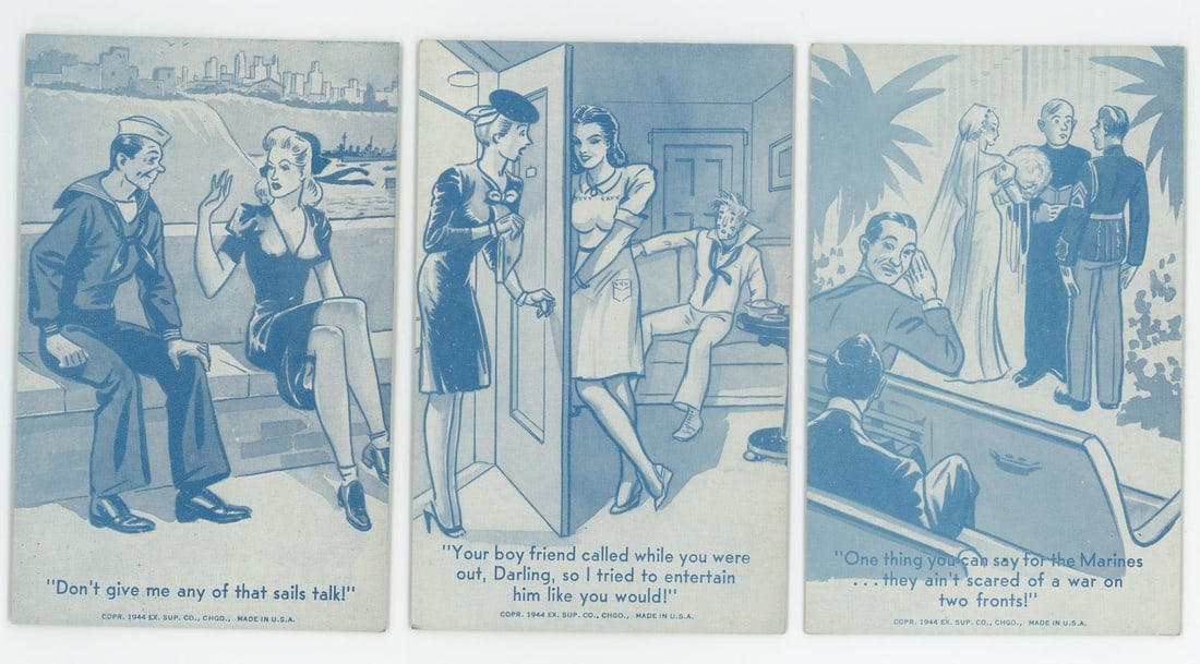 WW2 US Armed Forces Risque Cards - 2