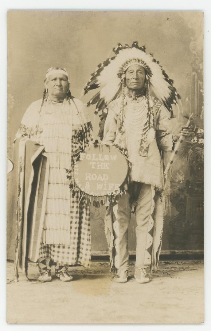 Follow the Road Mandan North Dakota RPPC Postcard (1 of 3)