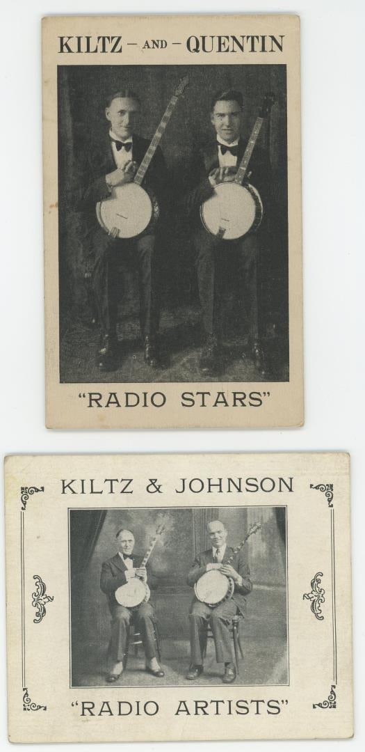 Klitz & Johnson & Quentin Radio Artists Postcards: Banjo Players. Milwaukee Wisconsin.
