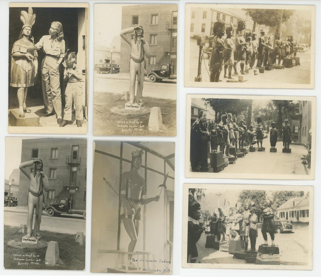 Cigar Store Indian RPPC Postcards: Nice grouping
