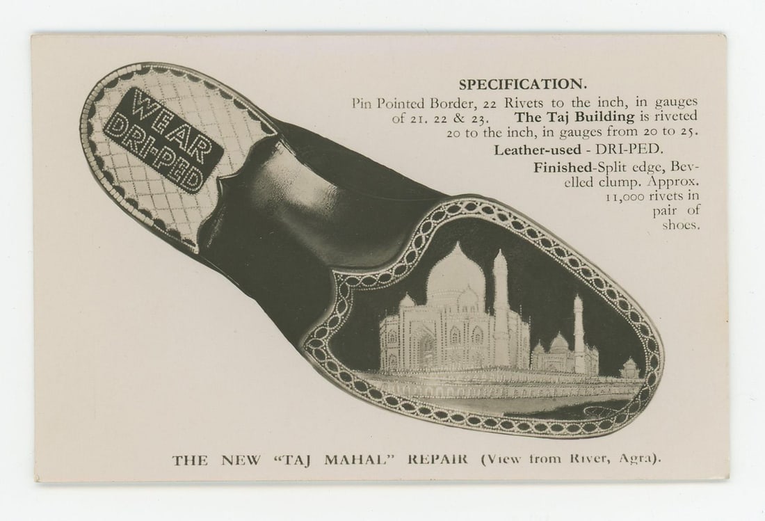 Taj Mahal Shoe Repair RPPC Postcard: Walkers Tannery of Rose Hill