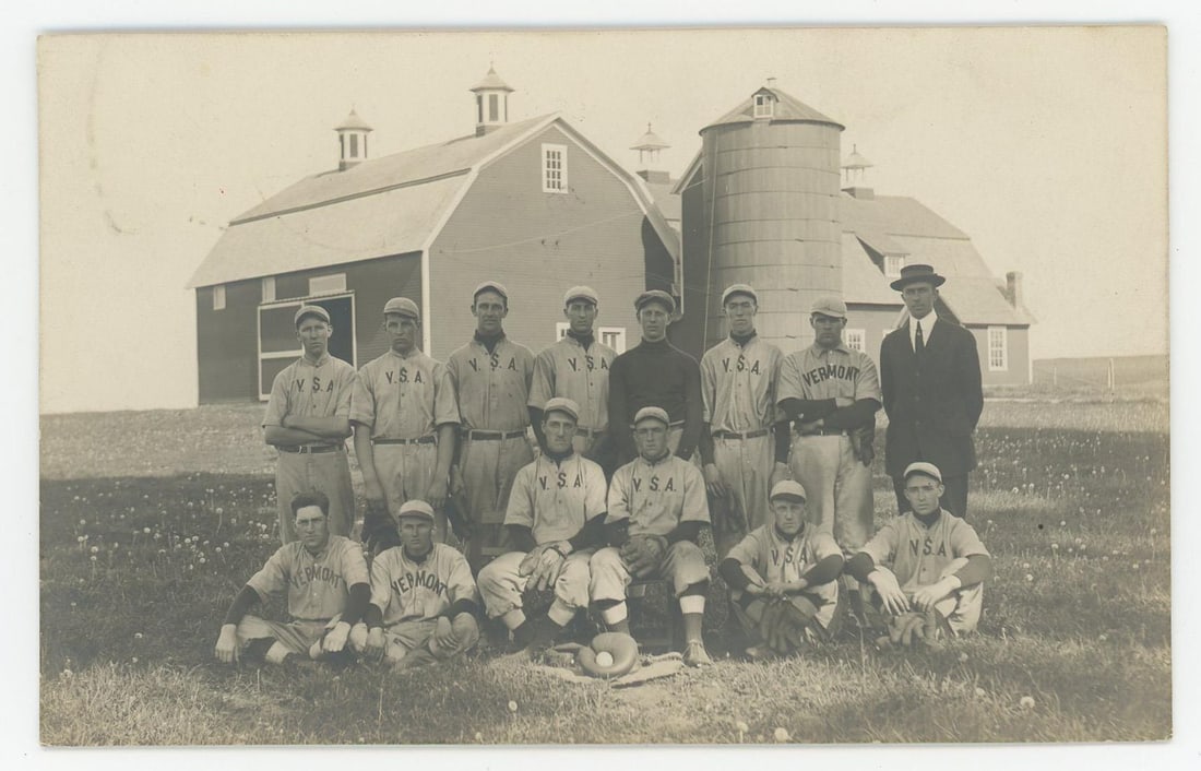 VSA Vermont Baseball Team RPPC Postcard: Nice example.