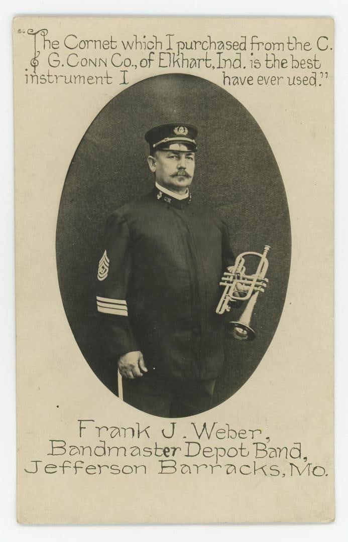 Frank J Weber Cornet Advertisement RPPC (1 of 3)