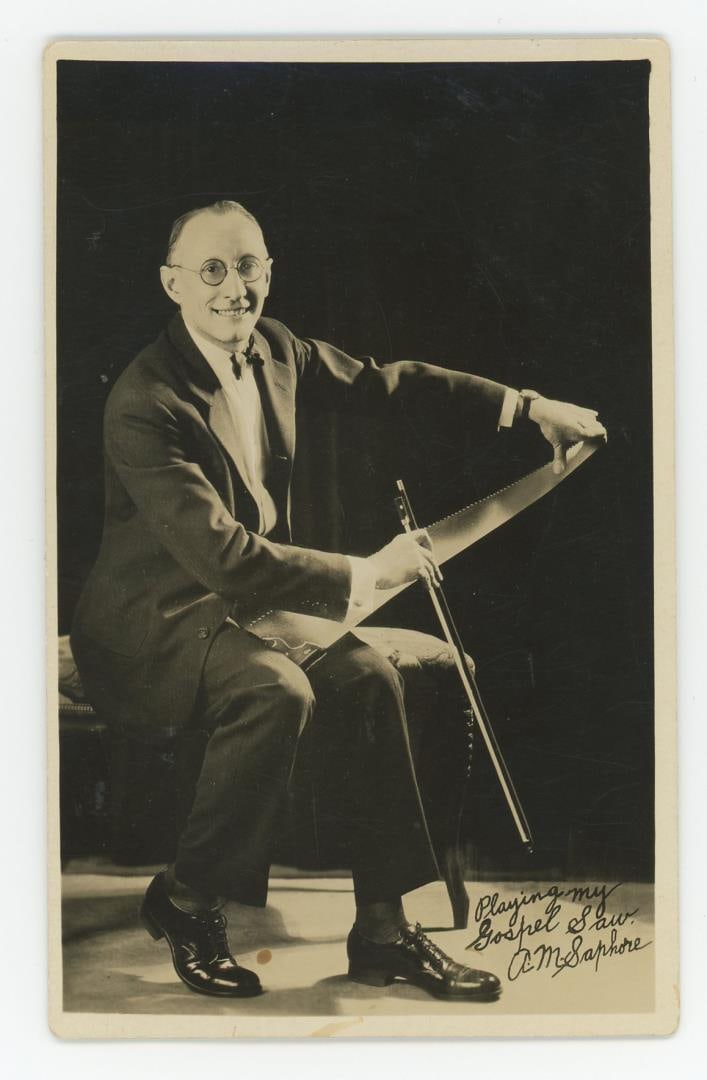 AM Saphore Gospel Saw RPPC Postcard (1 of 3)
