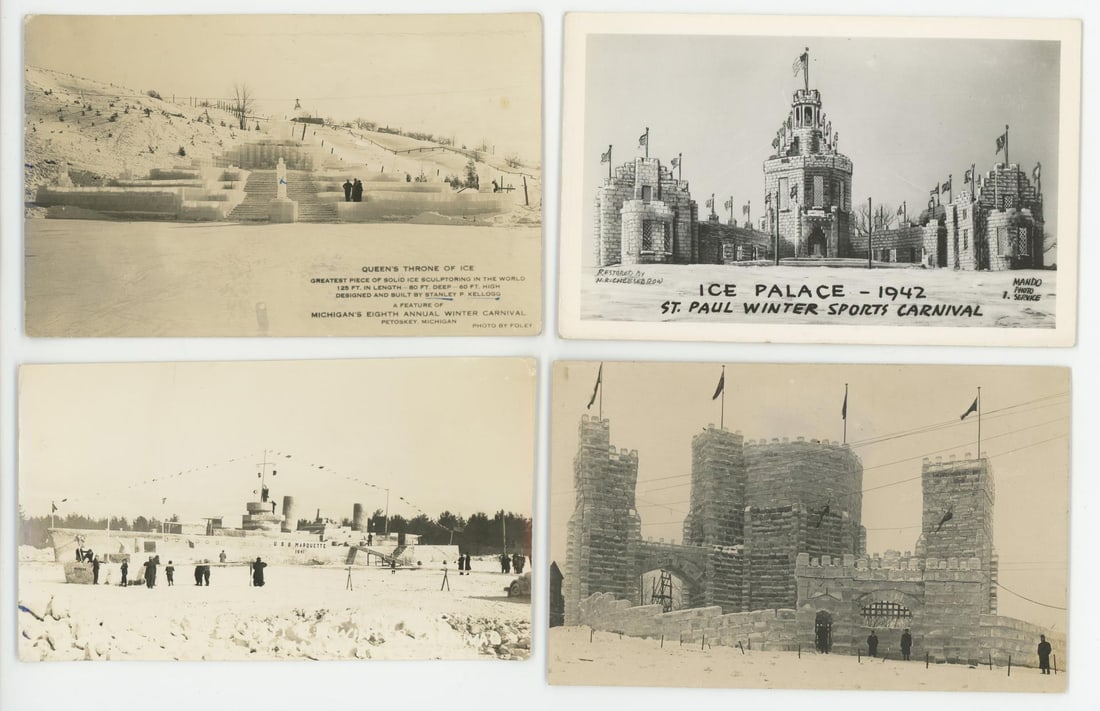 1942 St Paul Winter Carnival RPPC Postcards (1 of 3)