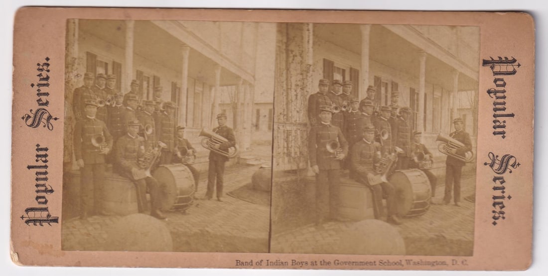 Indian Boys Band Washington DC School Stereoview (1 of 3)