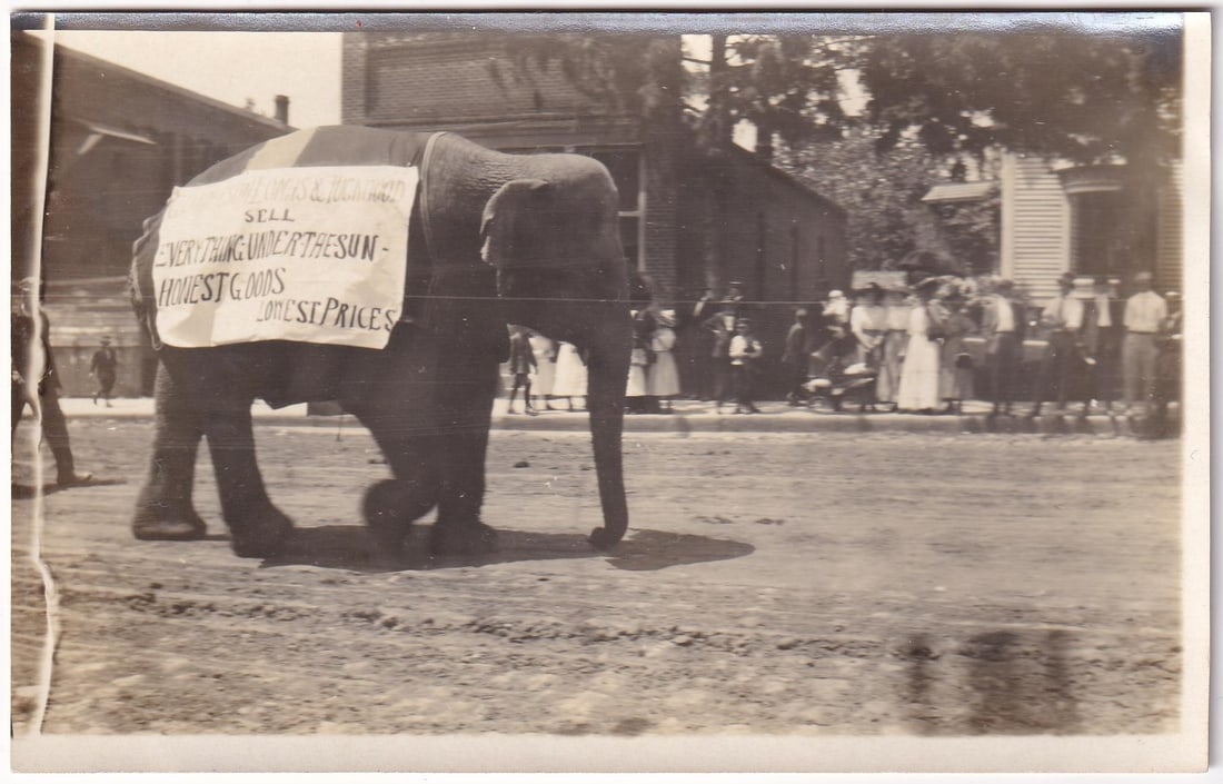 Advertising Elephant Billboard RPPC Postcard (1 of 3)