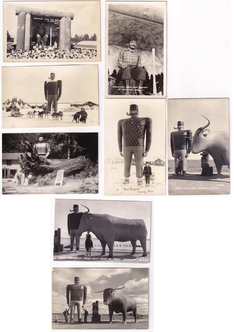 Bemidji Minnesota Babe Blue Ox RPPC Postcards (1 of 8)