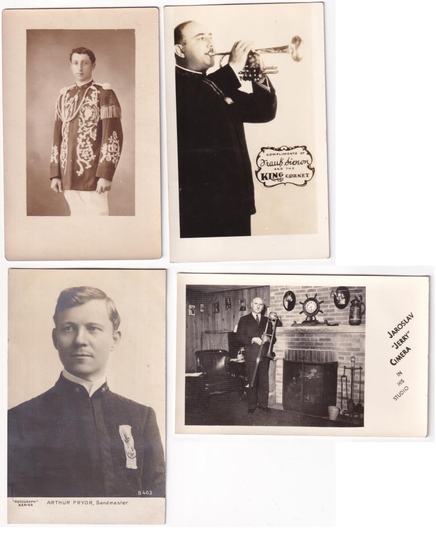 Concert Band Musician RPPC Postcards (1 of 4)
