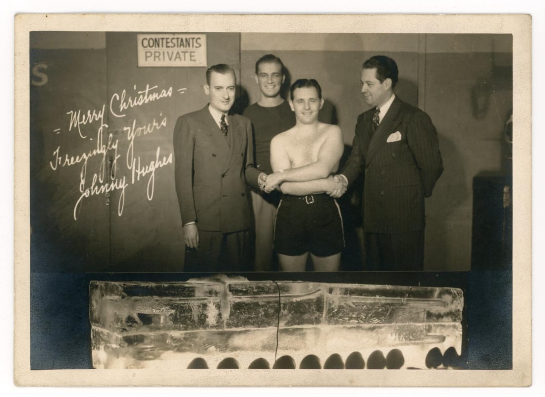 Johnny Hughes Pugilist Boxing Photo: Scarce image. Johnny Hughes (1883-1953), a prominent figure in British boxing history who was a contemporary and peer of Max Schmeling. Boxing Career: He competed professionally for over two decades (