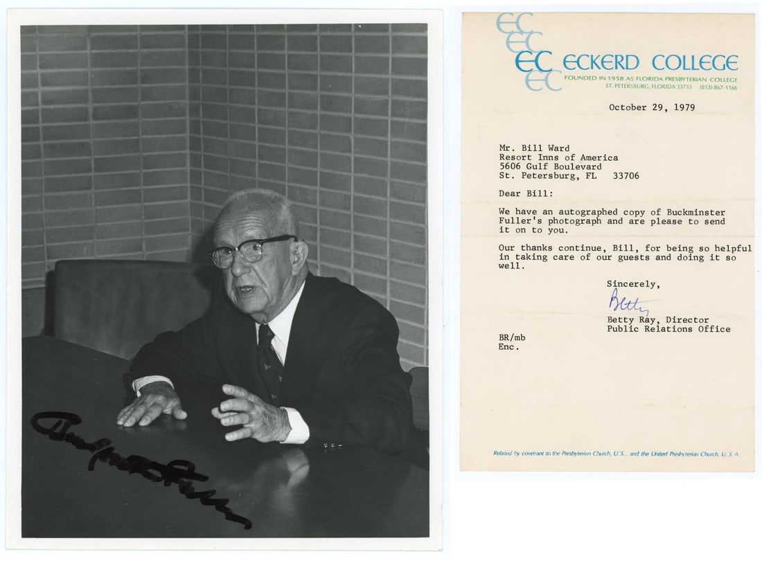Buckminster Fuller Autographed Signed Photo (1 of 6)
