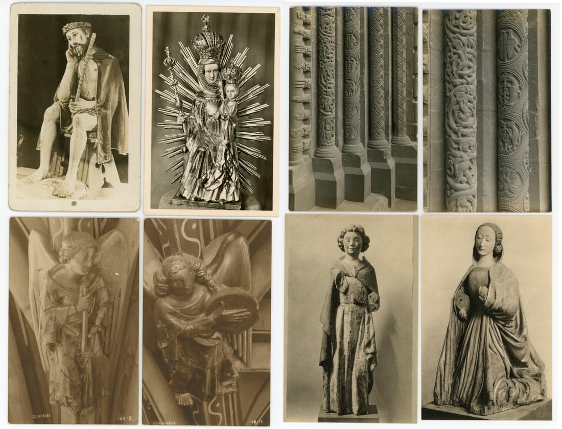Folk Art Religious Statuary RPPC Postcards: Nice grouping